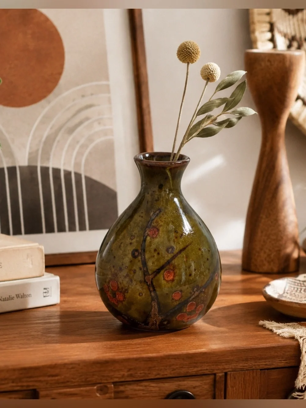 Otagiri Japan Hand Crafted Bud Vase Vintage Studio Pottery Ceramic Boho MCM